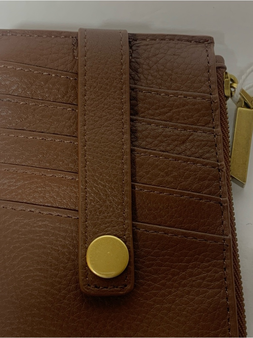 NWT Hammitt 210 West Wallet Card Holder Chocolate Brown Pebble Antique Gold - Picture 9 of 13